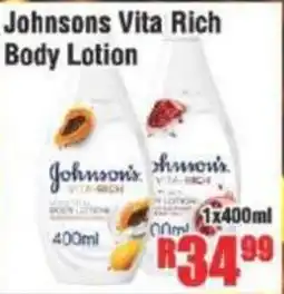 Devland Cash And Carry Johnson's Vita Rich Body Lotion offer