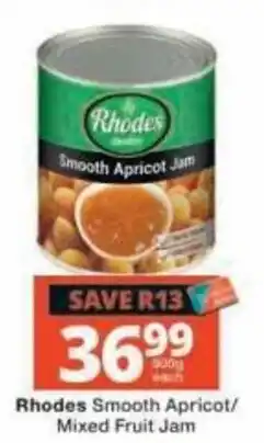 Checkers Rhodes Smooth Apricot/Mixed Fruit Jam offer