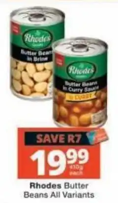 Checkers Rhodes Butter Beans offer
