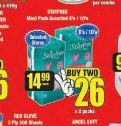 Boxer Stayfree sanitary pads 2 offer