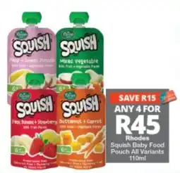 Checkers Squish Baby Food Pouch offer