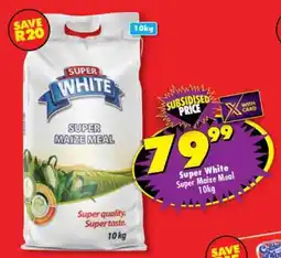 Shoprite SUPER WHITE SUPER MAIZE MEAL 10kg offer
