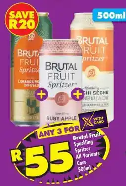 Shoprite Brutal Fruit Sparkling Spritzer All Variants Cans 500ml offer