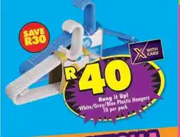 Shoprite White/Grey/Blue Plastic Hangers offer