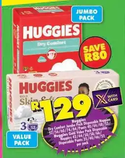 Shoprite Huggies Dry Comfort Jumbo Pack Disposable Nappies offer