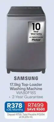 OK Furniture Samsung 17.5kg Top-Loader Washing Machine offer