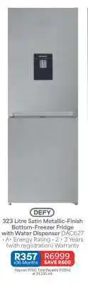 OK Furniture Defy 323 Litre Satin Metallic-Finish Bottom-Freezer Fridge offer