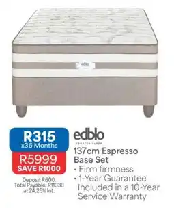 OK Furniture 137cm Espresso Base Set offer