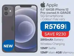 OK Furniture Apple 6.1” 64GB iPhone 12 Pre-owned A-GRADE offer