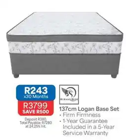 OK Furniture 137cm Logan Base Set offer