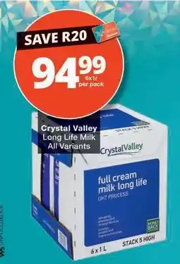 Checkers CRYSTAL VALLEY LONG LIFE MILK offer