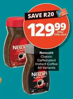 Checkers Nescafé Classic Caffeinated Instant Coffee offer