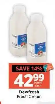 Checkers Dewfresh Fresh Cream offer
