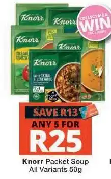 Checkers Knorr Packet Soup offer