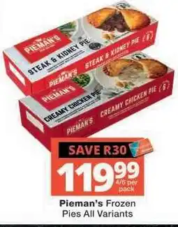 Checkers Pieman's Frozen Pies All Variants offer