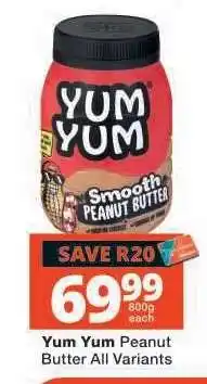 Checkers Yum Yum Peanut Butter All Variants offer