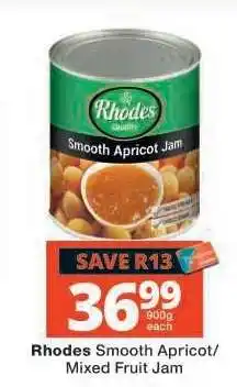 Checkers Rhodes Smooth Apricot/Mixed Fruit Jam offer