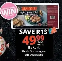 Checkers Eskort Pork Sausages offer