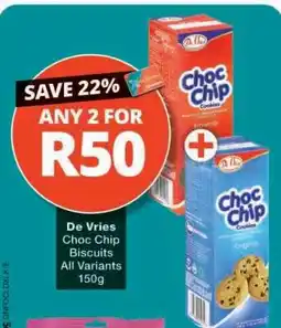 Checkers De Vries Choc Chip Biscuits offer
