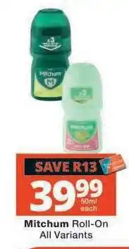 Checkers Mitchum Roll-On offer