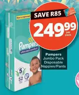 Checkers Pampers Jumbo Pack Disposable Nappies/Pants offer