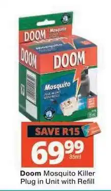 Checkers Doom Mosquito Killer Plug in Unit with Refill offer