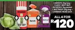 Usave Best buy - carrots, potatoes, beetroot, cabbage offer