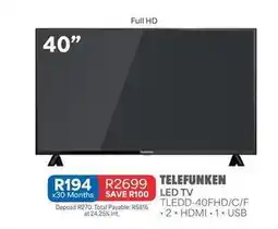 OK Furniture Telefunken - 40 led tv tledd-40fhd/c/f offer