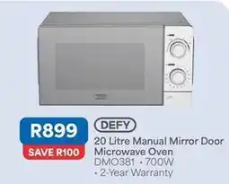 OK Furniture Defy - 20 litre manual mirror door microwave oven dmo381 - 700w offer