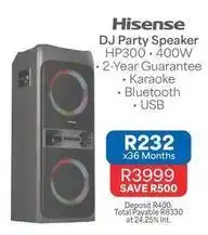 OK Furniture Hisense - dj party speaker hp300 400w offer