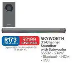 OK Furniture Skyworth - 3.1-channel soundbar with subwoofer ss532 offer