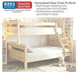OK Furniture Total - clear-finish tri-bunk offer