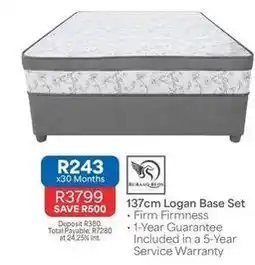 OK Furniture Total - 137cm logan base set offer