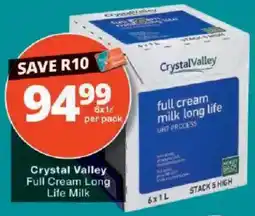 Checkers Crystal Valley Full Cream Long Life Milk offer