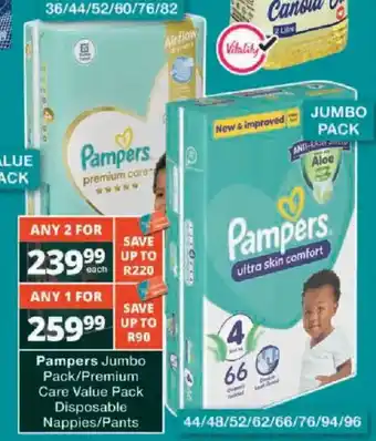 Pampers Jumbo Pack/Premium Care Value Pack Disposable Nappies/Pants