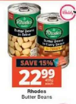 Checkers Rhodes Butter Beans offer