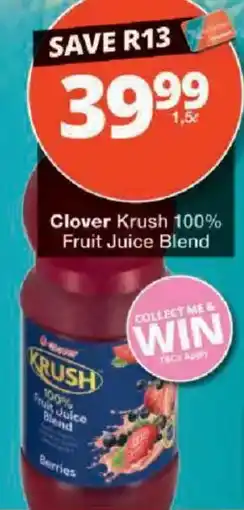 Checkers Clover Krush 100% Fruit Juice Blend offer
