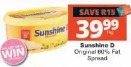 Checkers Sunshine D Original 60% Fat Spread offer
