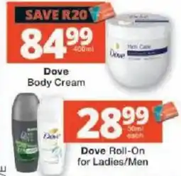 Checkers Dove Body Cream offer