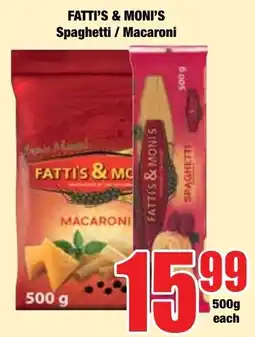 Boxer Superstores FATTI'S & MONI'S Spaghetti / Macaroni offer