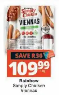 Checkers Rainbow Simply Chicken Viennas offer