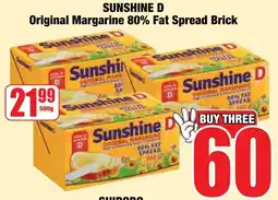 Boxer Superstores Sunshine D Original Margarine 80% Fat Spread Brick offer