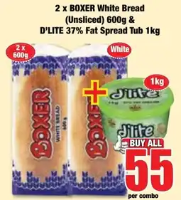 Boxer Superstores BOXER White Bread & D'LITE 37% Fat Spread Tub offer
