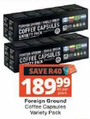 Checkers Foreign Ground Coffee Capsules Variety Pack offer