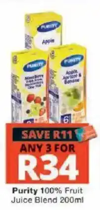Checkers Purity 100% Fruit Juice Blend offer