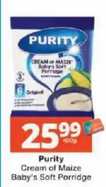 Checkers Purity Cream of Maize Baby's Soft Porridge offer