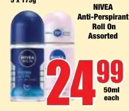 Boxer Superstores NIVEA Anti-Perspirant Roll On Assorted offer