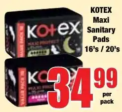 Boxer Superstores Kotex Maxi Sanitary Pads offer