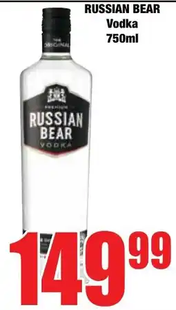 Boxer Superstores Russian Bear Vodka offer