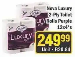 J&E Cash and Carry Nova Luxury 2-Ply Toilet Rolls Purple offer